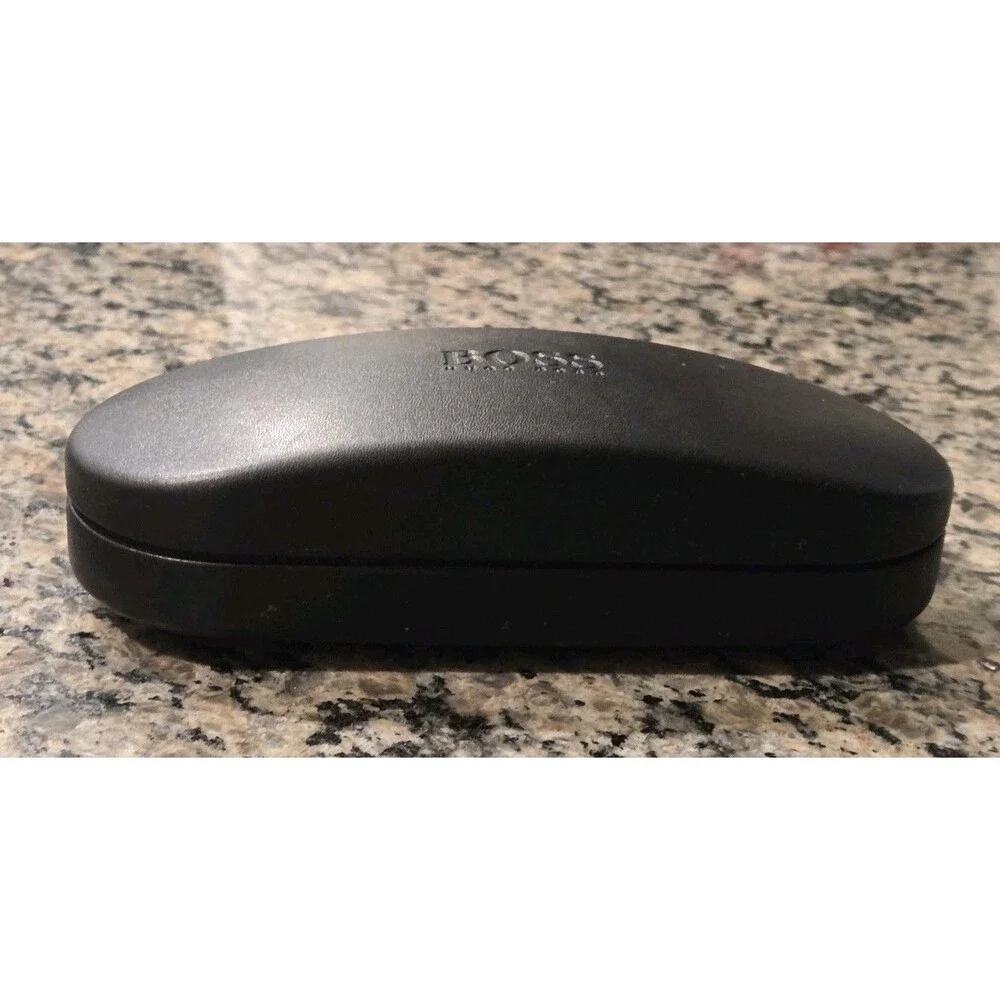 HUGO BOSS Sunglasses/ Eyeglasses Clamshell Case Black w/ Lens Cloth